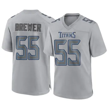 Aaron Brewer Men's Nike White Tennessee Titans Custom Game Jersey Size: Small