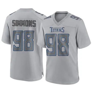 Limited Men's Jeffery Simmons Red Jersey - #98 Football Tennessee Titans  100th Season Inverted Legend Size 40/M